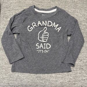 Falls Creek Gray Long Sleeve Kids Tee with Fun Design